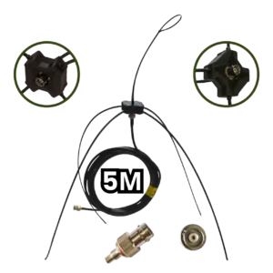 Виносна антена BNC павук дводіапазонна VHF/UHF для рацій Motorola, 5м кабель, перехідник під R7